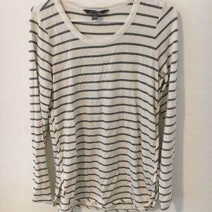 NWOT grey and white striped long sleeve